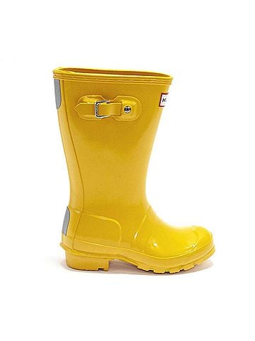 Hunter Girls Gloss Rain Boot in Yellow (view 1)