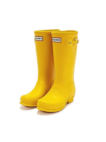 Hunter Girls Original Rain Boots in Yellow (view 2)