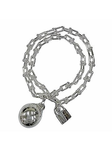 Tiffany & Co. TIFFANY&Co. Tiffany HardWear Small Wrap Bracelet, Large, AG925 Silver, Weight 46.33g, Women's/Men's (view 1)