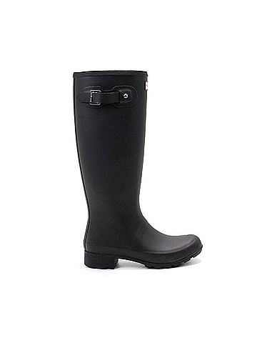 Hunter Women's Original Tall Back Adjustable Rain Boots in Black (view 1)