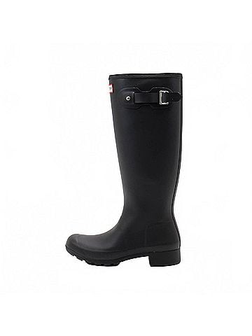 Hunter Women's Original Tall Back Adjustable Rain Boots in Black (view 2)