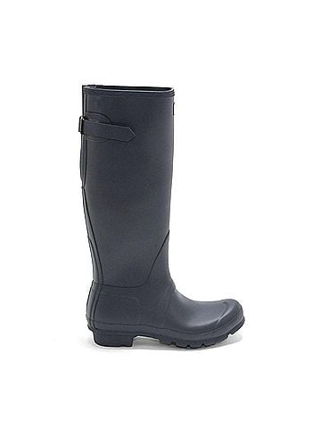 Hunter Women's Original Tall Back Adjustable Rain Boots in Navy (view 1)