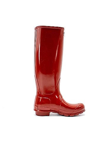 Hunter Women's Original Tall Gloss Rain Boots in Military Red (view 1)