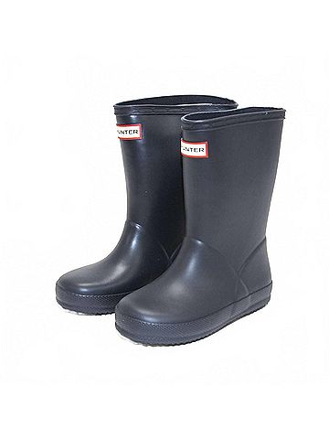 Hunter Boys Original First Classic Rain Boots in Navy Blue (view 2)