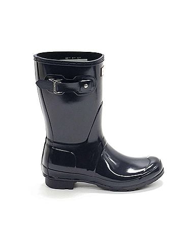 Hunter Women's Original Short Gloss Rain Boots in Navy (view 1)
