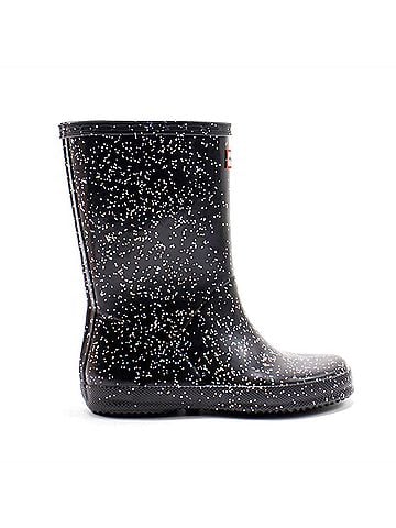 Hunter Kids Original First Giant Glitter Rain Boots in Black (view 1)