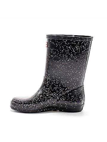 Hunter Kids Original First Giant Glitter Rain Boots in Black (view 2)