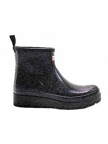 Hunter Women's Play Starcloud Glitter Short Rain Boots in Black (view 1)