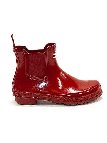 Hunter Women's Original Gloss Chelsea Boots in Military Red (view 1)
