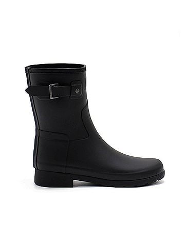 Hunter Women's Original Refined Slim Fit Short Boots in Black (view 1)
