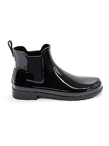 Hunter Women's Original Refined Chelsea Gloss Rain Boots in Black (view 1)