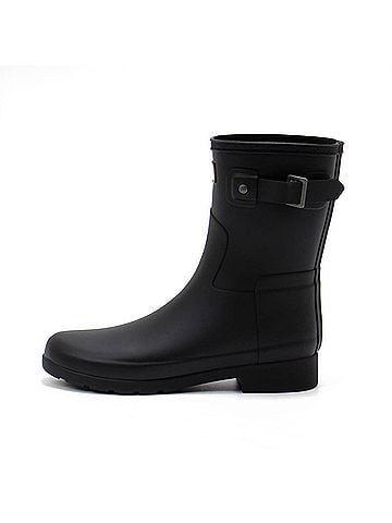 Hunter Women's Original Refined Slim Fit Short Boots in Black (view 2)