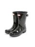 Hunter Black Women's Original Short Back Adjustable Gloss Rain Boots in Black Size 10 - photo 2