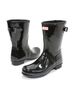 Hunter Black Women's Original Short Back Adjustable Gloss Rain Boots in Black Size 10 - photo 5