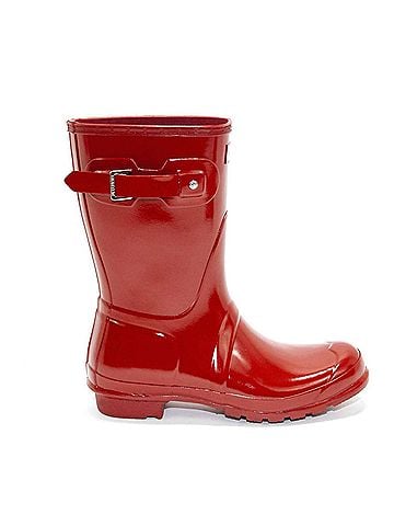 Hunter Women's Original Short Gloss Rain Boots in Military Red (view 1)