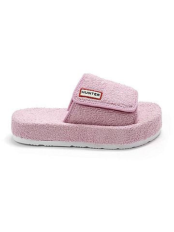 Hunter Women's Original Terry Towelling Logo Slides in Fox Glove (view 1)
