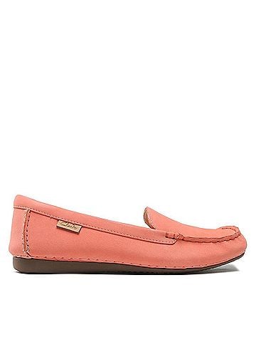 Clarks Women's Freckle Walk Loafer in Peach Nubuck (view 2)