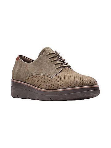 Clarks Women's Shaylin Lace Shoes in Dark Olive (view 2)
