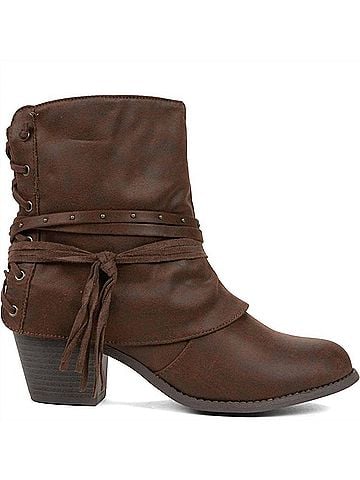 Jellypop Women's Petra Boots in Dark Brown Distressed Suedelike (view 2)