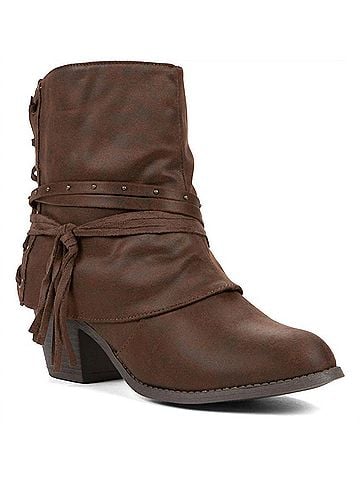 Jellypop Women's Petra Boots in Dark Brown Distressed Suedelike (view 1)