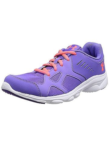 Under Armour Girl's Grade School Pace Running Shoe in Violet Storm (view 2)