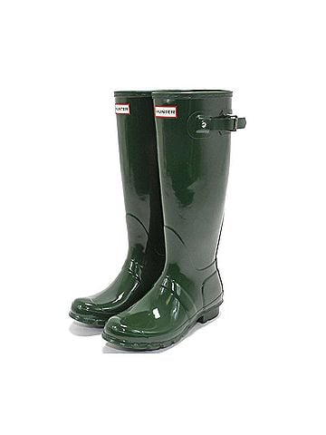 Hunter Women's Original Tall Gloss Rain Boot in Hunter Green (view 2)
