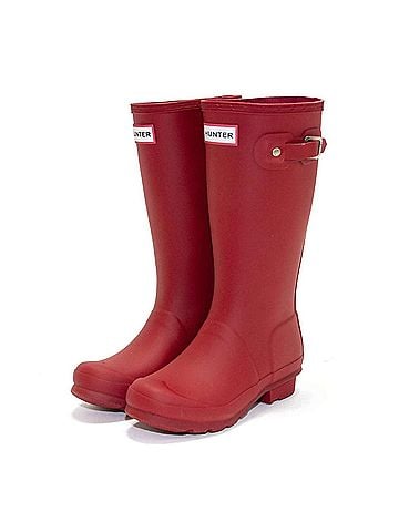 Hunter Girl's Original Rain Boot in Military Red (view 2)