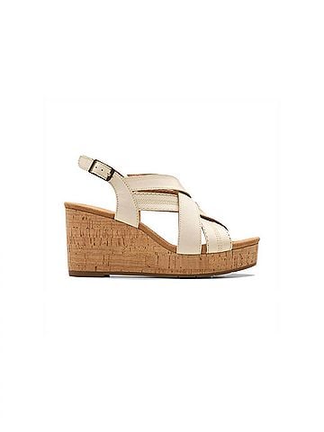 Clarks Women's Sabina Sling Back Sandals in Cream Leather (view 1)