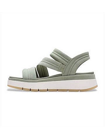 Clarks Women's Tuscan Strap Leather Sandals in Light Green Suede (view 2)