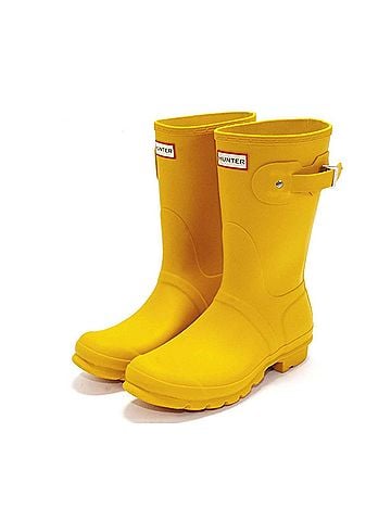 Hunter Women's Original Short Rain Boot in Yellow (view 2)