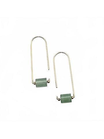 bijou Women's Arc Threaders Earrings in Aventurine (view 2)