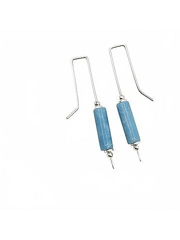 bijou Women's Long Bar Threaders Earrings in Larimer Quartz (view 1)