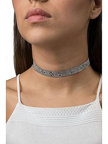 SG Liquid Metal Women's Slim Choker 14 Inches in Chrome Finish (view 2)