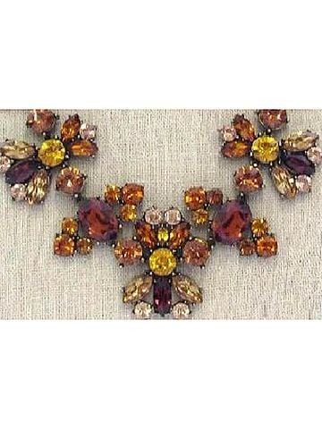 Max Women's Topaz Victorian Statement Necklace Set in Orange (view 2)