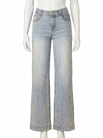 Democracy High Rise Wide Leg Jeans - Petite in Light Blue (view 1)