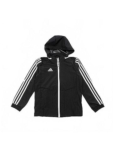 Adidas Boy's Tiro 19 Long Sleeve All Weather Jacket in Black (view 1)