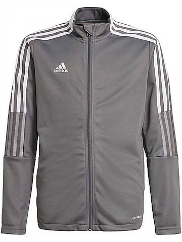 Adidas Boy's Tiro 21 Long Sleeve Track Jacket in Team Grey Four (view 1)
