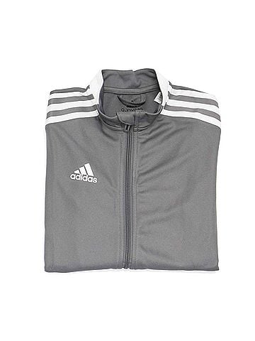 Adidas Boy's Tiro 21 Long Sleeve Track Jacket in Team Grey Four (view 2)