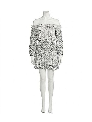 Vintage Havana Off The Shoulder Mixed Dress in Animal Print (view 1)