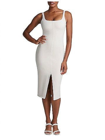 Commando Do It All Denim Midi Tank Dress in Porcelain (view 2)