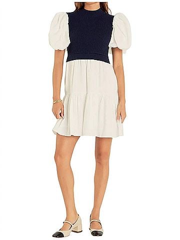English Factory Bonnie Mini Dress in Navy (view 2)
