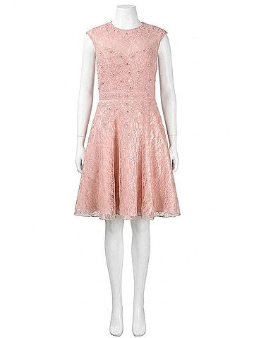 Sue Wong Cutout Back Floral Party Dress in Rose (view 1)