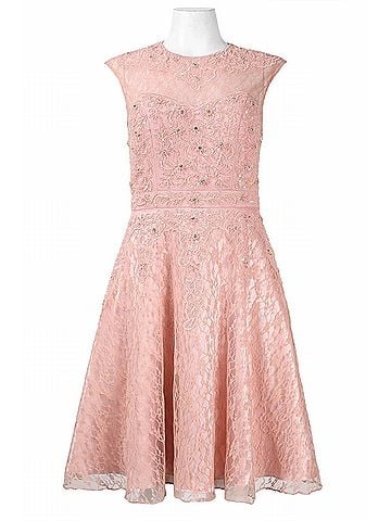 Sue Wong Cutout Back Floral Party Dress in Rose (view 2)