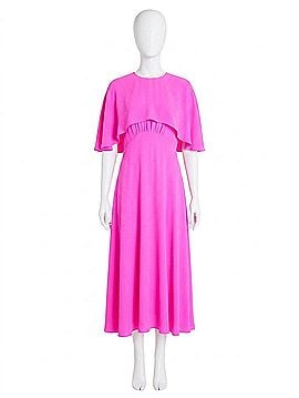 pale yellow flowy dress VILAGALLO L/S DRESS W/CAPE Pink / 8/42