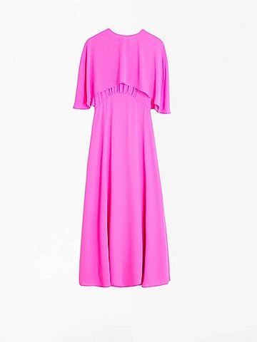 Vilagallo Long Sleeve Dress With Cape in Pink (view 2)