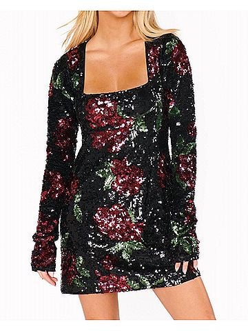Show Me Your Mumu Out Tonight Mini Dress in Send Me Roses Sequins (view 2)