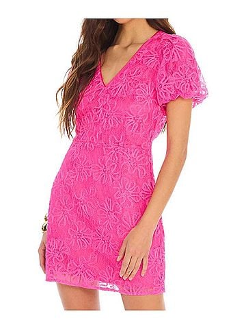Allison Dixie Dress in Hot Pink (view 2)