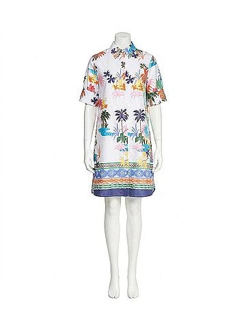 Vilagallo Hester Palmeras Greca Dress in Multi (view 1)