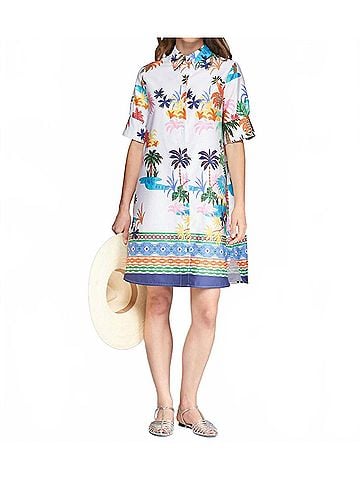 Vilagallo Hester Palmeras Greca Dress in Multi (view 2)
