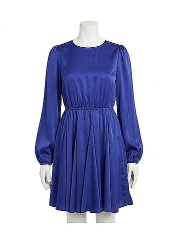 Mittoshop Holly Satin Dress in Blue (view 1)